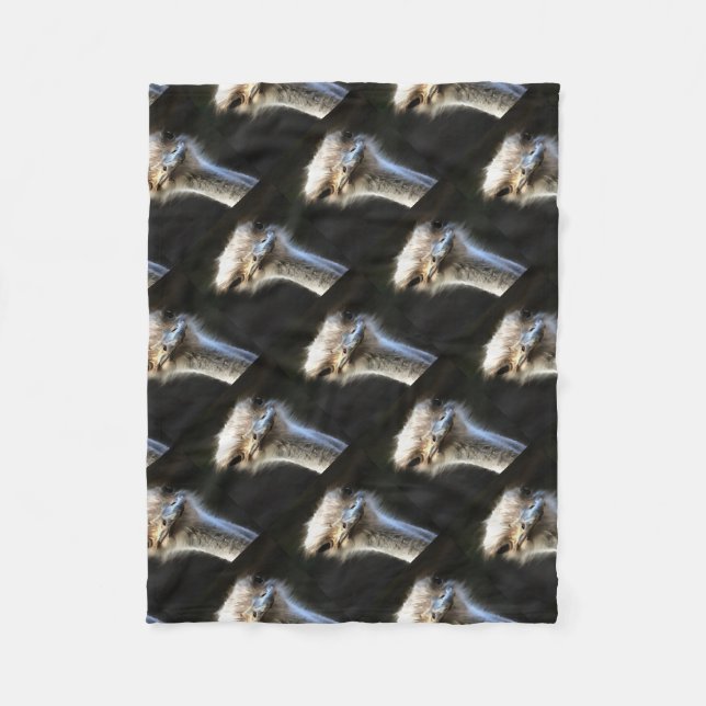 Couverture Polaire Portrait Artistique Ostrich Avec Expression Goofy (Devant)