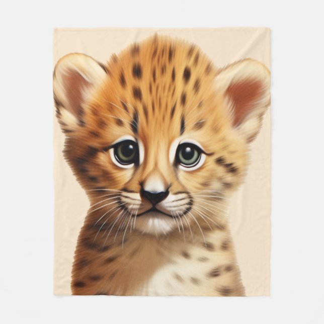 Couverture Polaire Portrait Baby Cheetah (Devant)