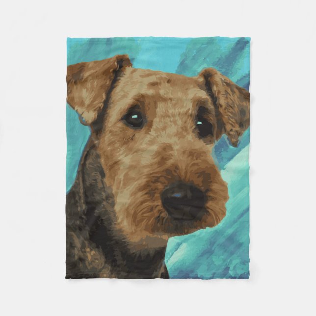 Couverture Polaire Portrait d'Airedale Terrier (Devant)