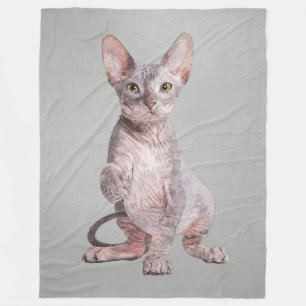 Couverture Polaire Portrait d'animal familier de chaton de Sphynx