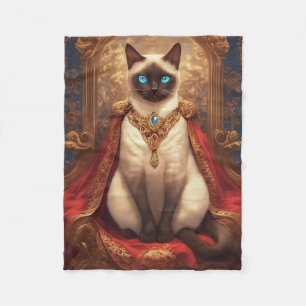 Couverture Polaire Portrait de chat siamois royal majestueux