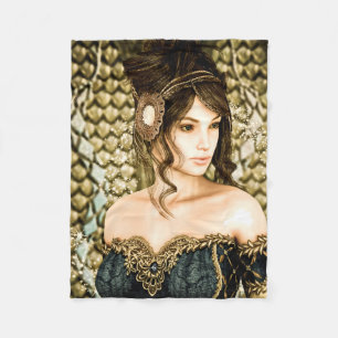 Couverture Polaire Portrait de princesse de conte de fées enchantée