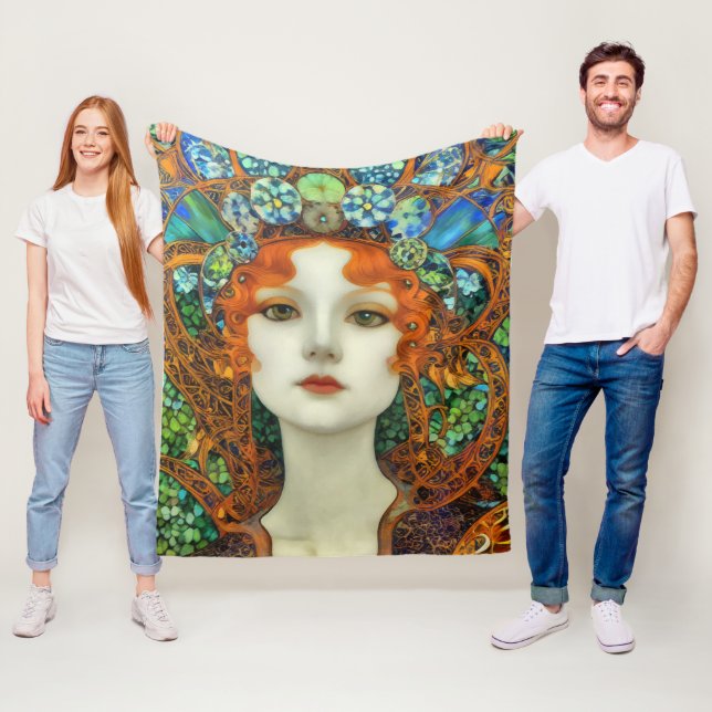 Couverture Polaire Portrait d'une belle femme en verre tendu (En situation)