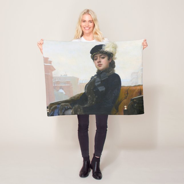Couverture Polaire Portrait d'une femme inconnue, Ivan Kramskoi (En situation)