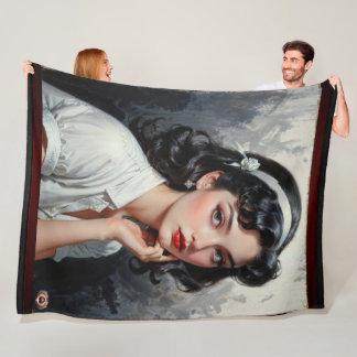 Couverture Polaire Portrait inspiré par Retro d'une jeune femme réflé