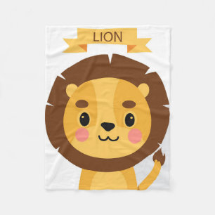 Couverture Polaire Portrait Lion mou Lion