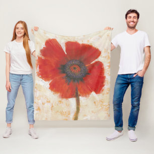Couverture Polaire Portrait rouge de pavot