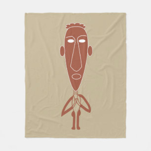 Couverture Polaire Portrait tribal africain Abstrait