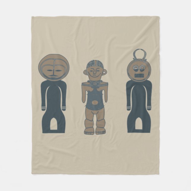 Couverture Polaire Portrait tribal africain Abstrait (Devant)