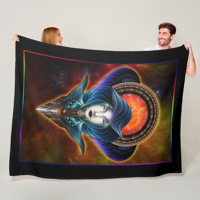 Couverture Polaire Portrait Trilia Red Nebula (En situation)