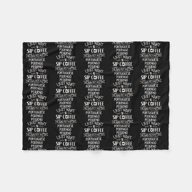 Couverture Polaire Portugais Podengo Pequeno Cadeau Sip Café Animal M (Devant (Horizontal))