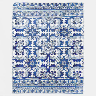 Couverture Polaire Portugal Lisbonne Azulejo Tuile Motif hiver