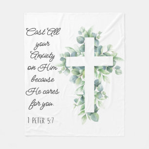 Couverture Polaire Posez toute votre angoisse sur Lui Eucalyptus Cros