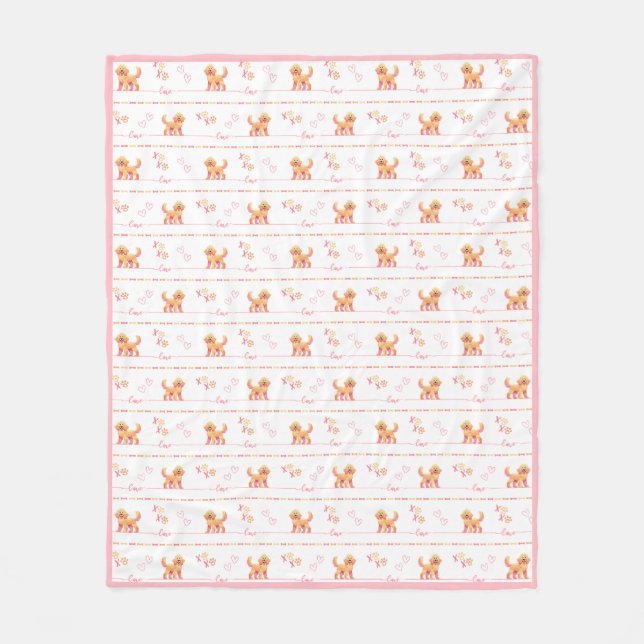 Couverture Polaire Posh Doodle Chien Log Fleece Blanket (Devant)