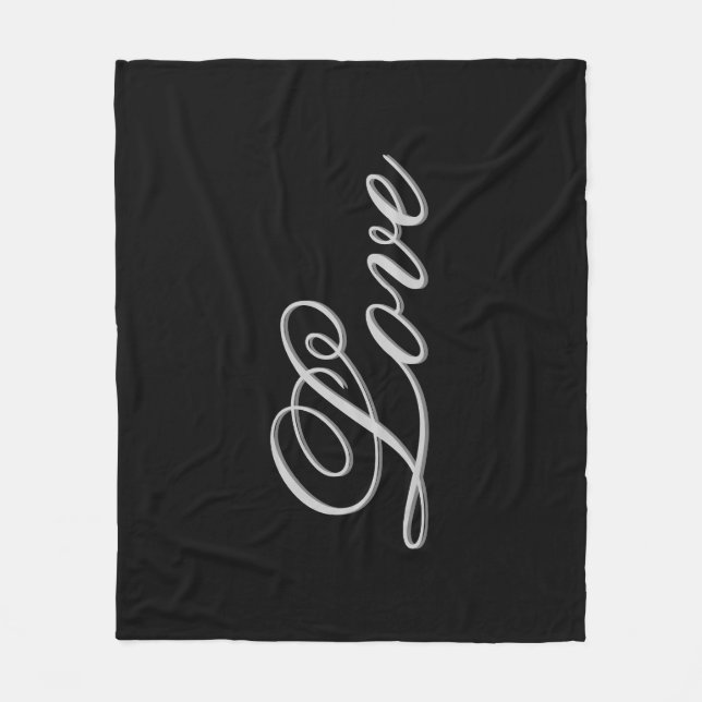 Couverture Polaire Postage Mariage d'amour gris sophistiqué (Devant)