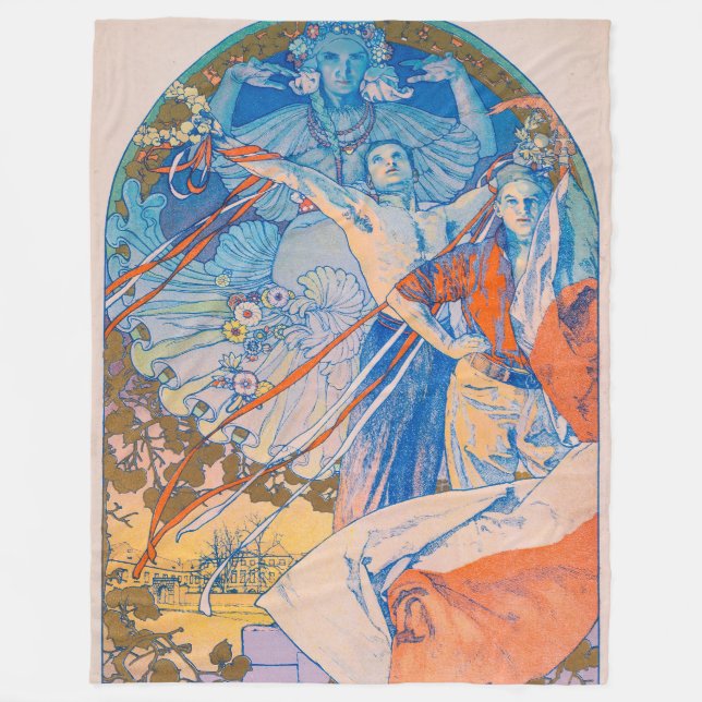 Couverture Polaire Poster d'Alphonse Mucha pour le Sokol Festival (19 (Devant)