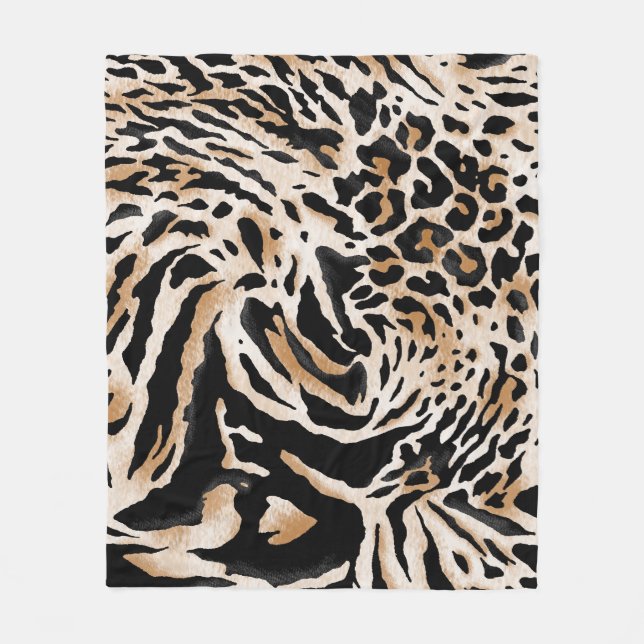 Couverture Polaire Poster de animal : Leopard Zebra Tiger (Devant)