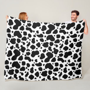 Couverture Polaire Poster de animal noir et blanc de motif de taches