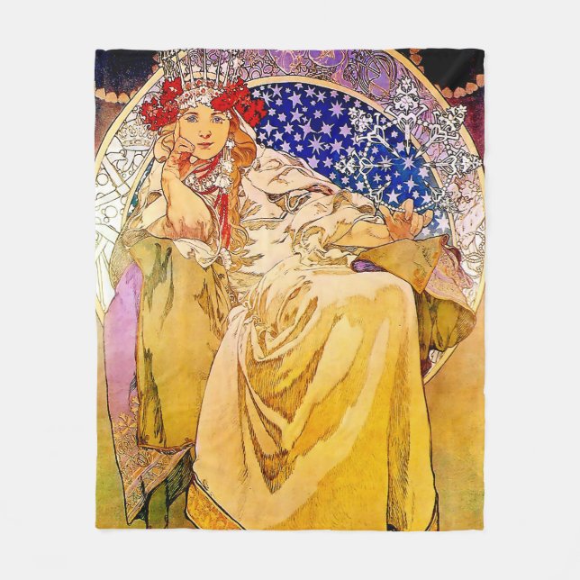 Couverture Polaire Poster de la princesse Hyacinth par Alphonse Mucha (Devant)