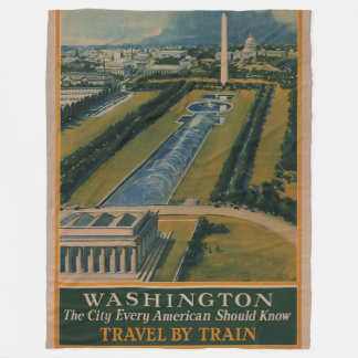 Couverture Polaire Poster de voyage vintage Washington DC