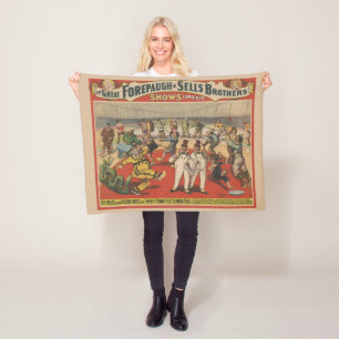 Couverture Polaire Poster Du Cirque Montrant L'Amusant Antique Des Cl