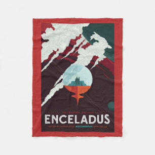 Couverture Polaire Poster Espace Rétro Mission Cassini À Saturne