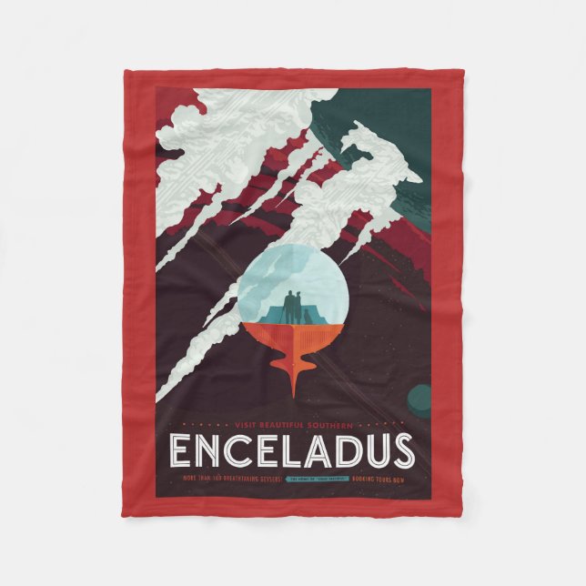 Couverture Polaire Poster Espace Rétro Mission Cassini À Saturne (Devant)