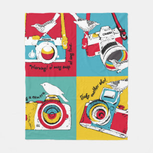 Couverture Polaire Poster lumineux dans le style pop art avec image o
