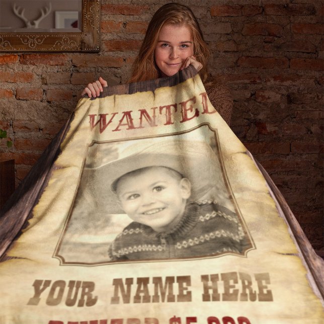 Couverture Polaire Poster Recherché | Vintage Wild West Modèle photo  (Créateur téléchargé)