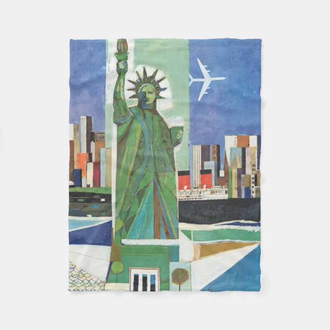 Couverture Polaire Poster Vintage voyage pour American Airlines (Devant)