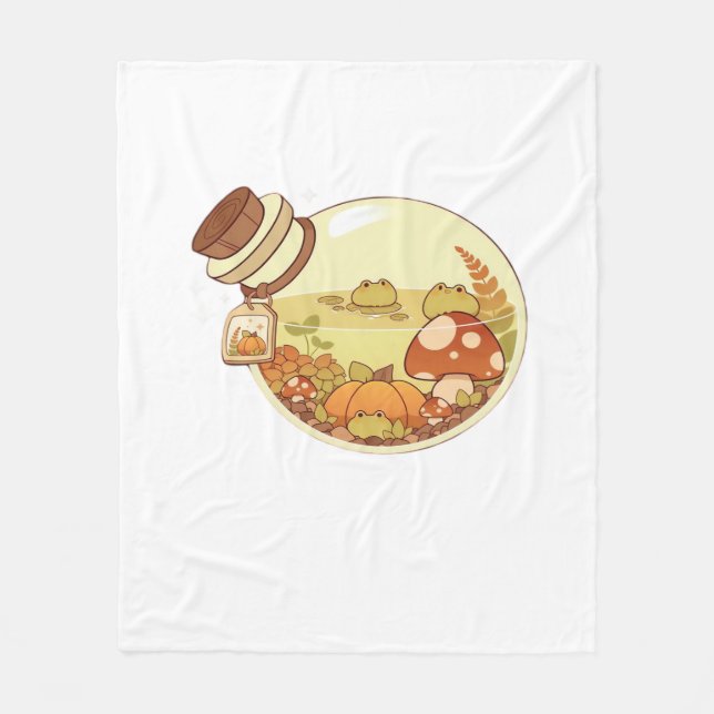 Couverture Polaire Potion d'automne avec grenouilles Classique (Devant)