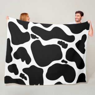 Couverture Polaire Pots de vache noir simple Animal