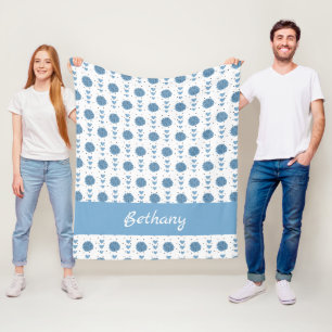 Couverture Polaire Poudre Bleu Pom-pom girl Pom Poms & Coeurs Motif