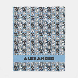 Couverture Polaire Poudre Blocs de crosse Bleu de bâtons et de boules
