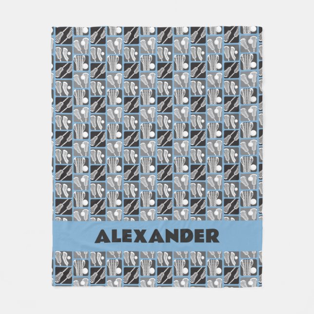 Couverture Polaire Poudre Blocs de crosse Bleu de bâtons et de boules (Devant)