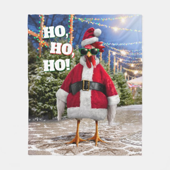 Couverture Polaire Poule de Noël (Devant)