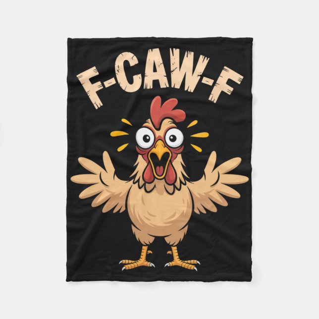 Couverture Polaire Poule hurlante choquée F-caw-f Vibration drôle de  (Devant)
