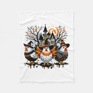 Couverture Polaire Poulet d'Halloween Agriculteur Poulet fille