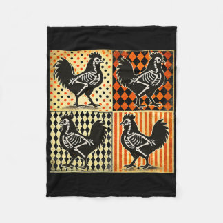 Couverture Polaire Poulet d'Halloween squelette Poulet de la ferme An