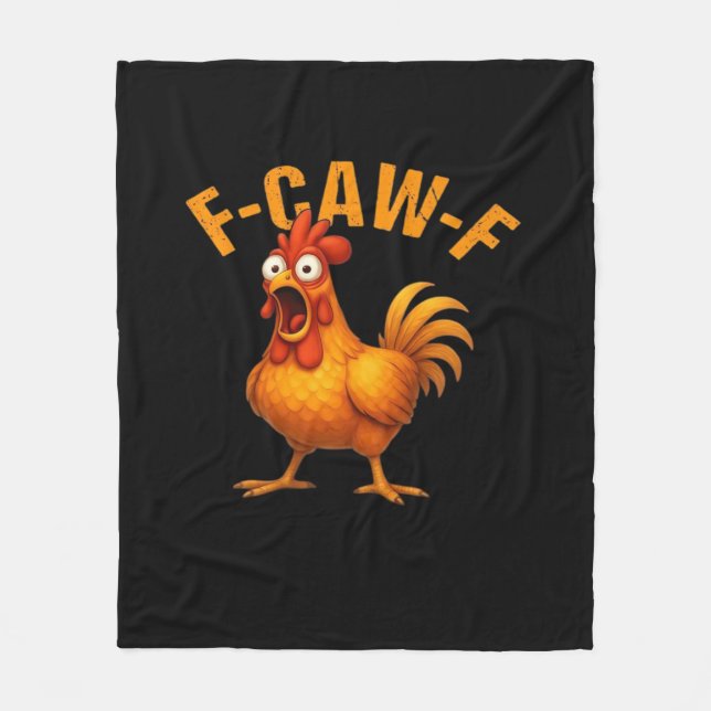 Couverture Polaire Poulet drôle F-Caw-F à la mode (Devant)