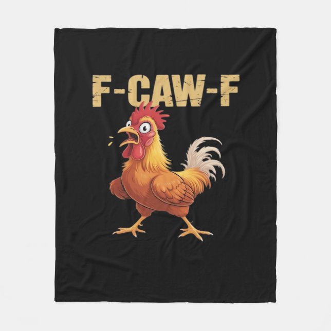 Couverture Polaire Poulet drôle F-Caw-F drôle tendance (Devant)
