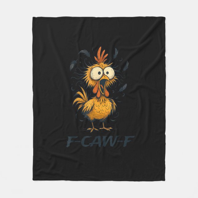 Couverture Polaire Poulet drôle F-Caw-F Graphique Minimal (Devant)
