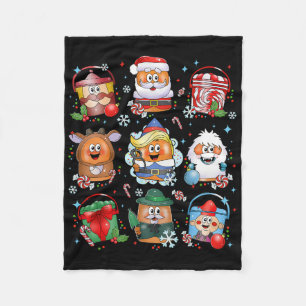 Couverture Polaire Poulet drôle Santa Claus Renne Joyeux Noël C