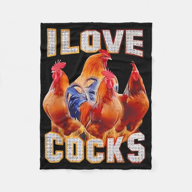 Couverture Polaire Poulet I Love S (Devant)