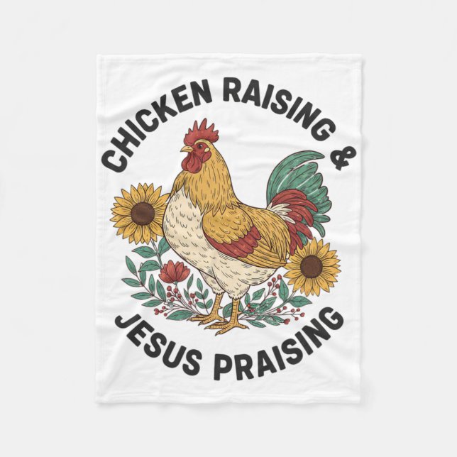 Couverture Polaire Poulet, j'élève des poules et je loue Jésus  (Devant)