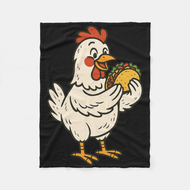 Couverture Polaire Poulet mangeant un taco _1  (Devant)