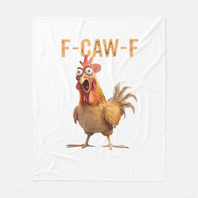 Couverture Polaire Poulet qui crie drôle F Caw F Humour (Devant)