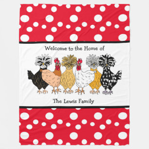 Couverture Polaire Poulets de Jardin amusant Poules polonaises poules