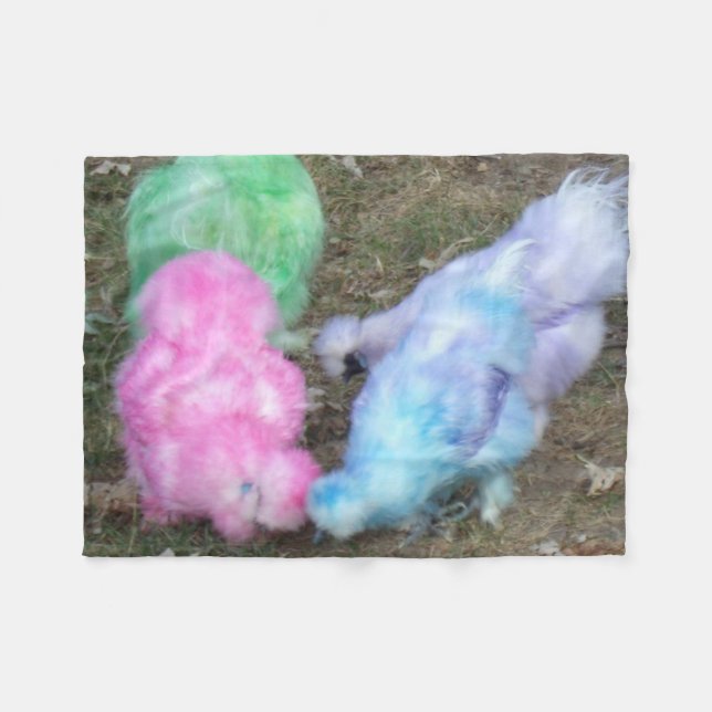 Couverture Polaire Poulets de Silkie teints par cravate dans des (Devant (Horizontal))