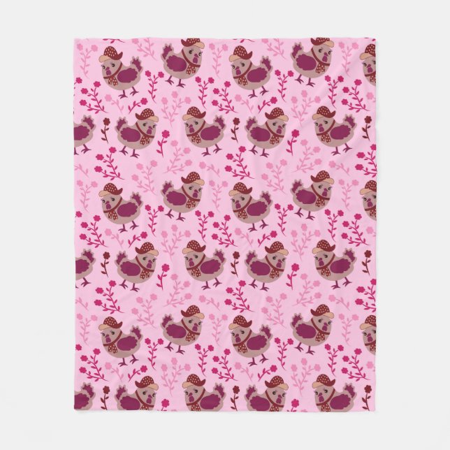 Couverture Polaire Poulets mignons (Devant)